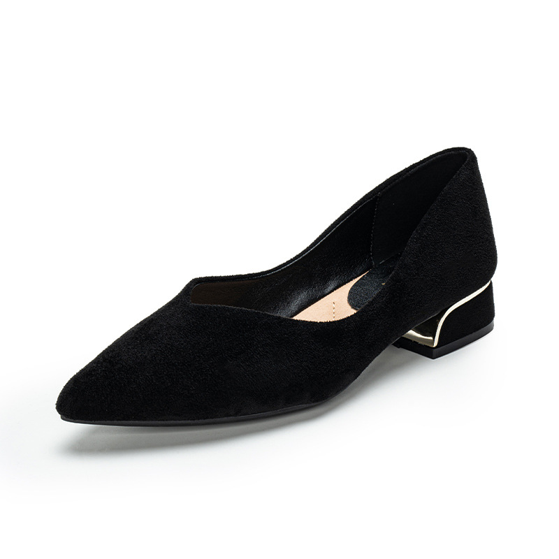 Dress Shoe Pointed - Sapatos Femininos de Couro Suede com