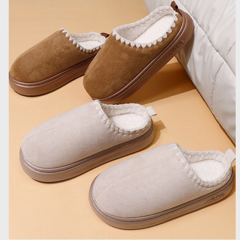 Men'S Shoes Grip - Casa chinelo feminino inverno quente pele