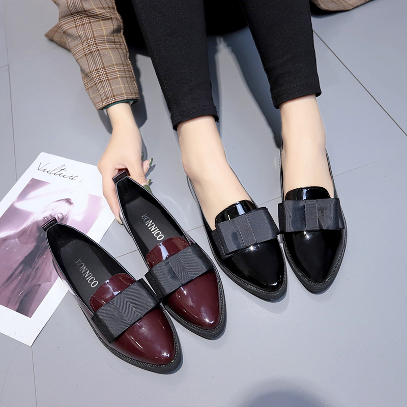 Dress Shoe Pointed - Sapatos de Couro Sintético Preto/Vermelho Vinho