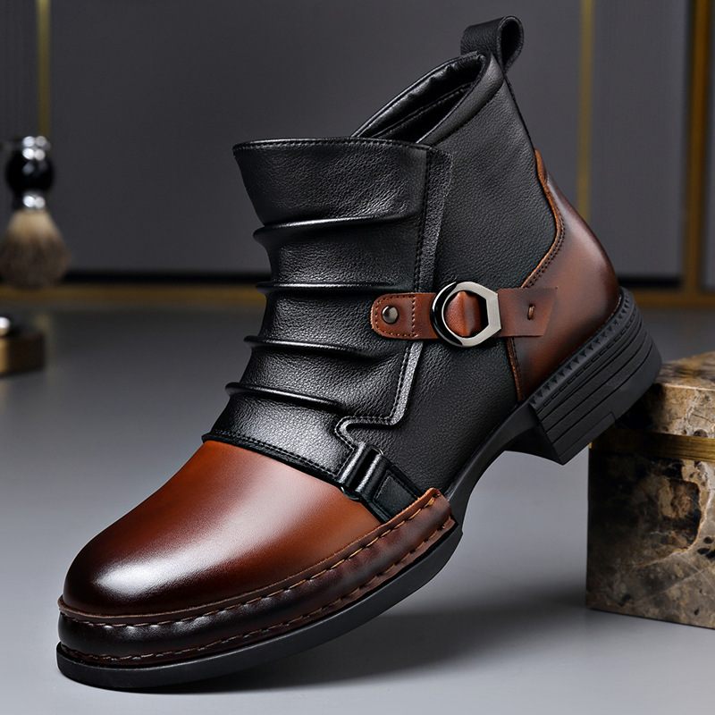 Men Shoes Designer - Botas de Cano Curto Retrô para