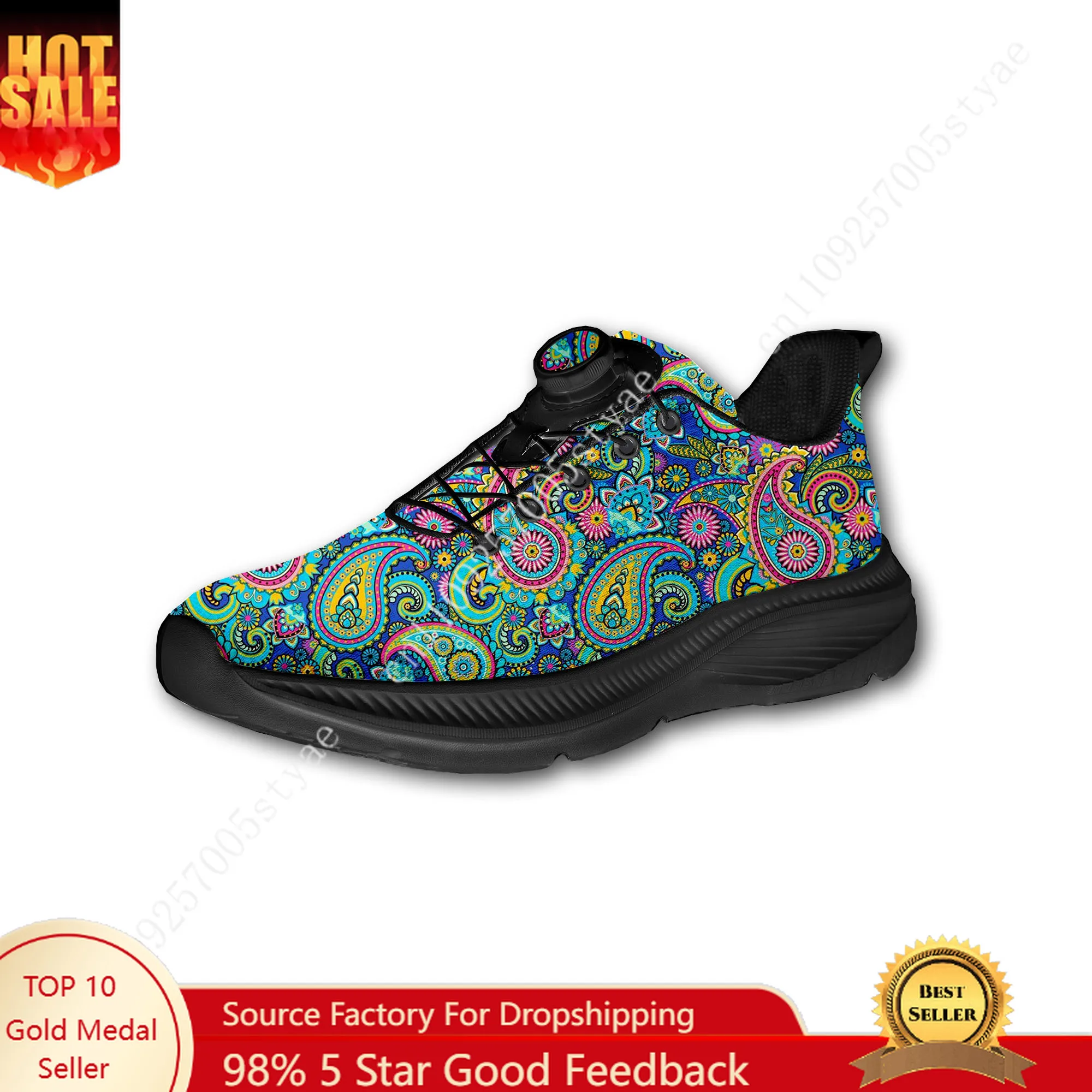 Men Shoes Designer - Tênis Personalizados com Estampa Floral Mandala