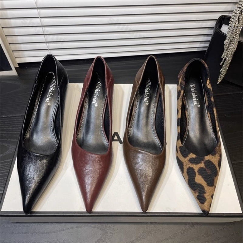 Dress Shoe Pointed - Salto alto feminino couro envernizado apontado