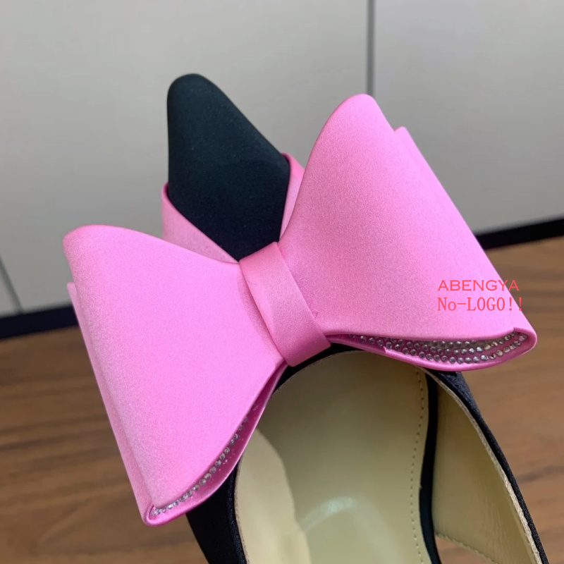 Dress Shoe Pointed - Designer sexy seda rosa sapatos de
