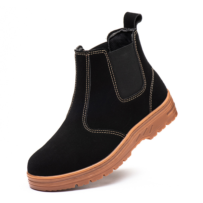 Homens moda biqueira de aço bo - Chelsea Boots Suede avaliação e preço