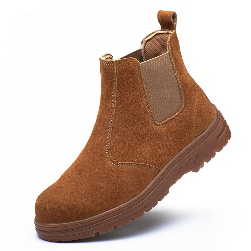 Homens moda biqueira de aço bo - Chelsea Boots Suede avaliação e preço