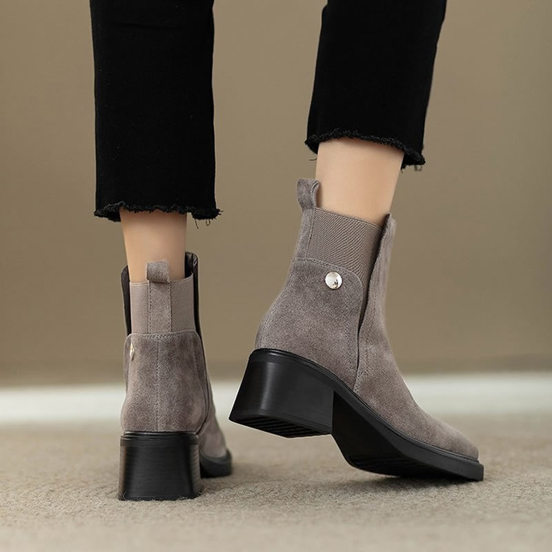 Camurça feminina botas de torn - Chelsea Boots Suede avaliação e preço