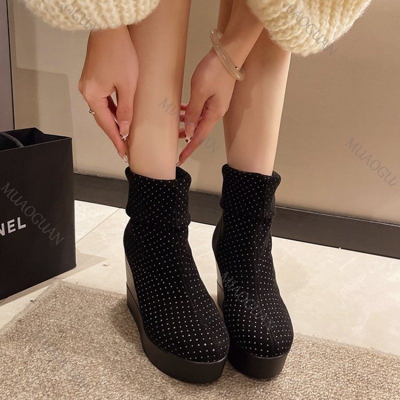 Cunhas mulheres tornozelo bota - Chelsea Boots Suede avaliação e preço