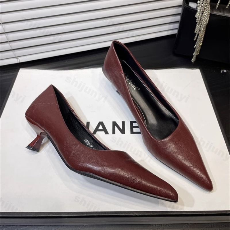 Salto alto feminino couro enve - Dress Shoe Pointed avaliação e preço