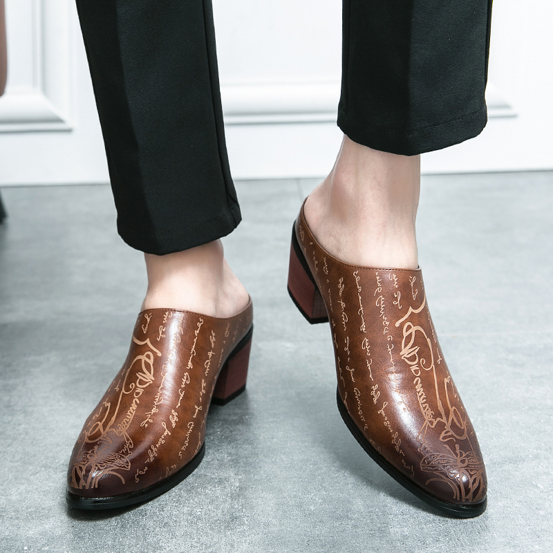 Mules de Couro Marrom para Hom - Shoes Heels Men avaliação e preço
