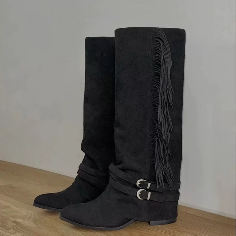 Mulheres joelho-botas altas bo - Chelsea Boots Suede avaliação e preço